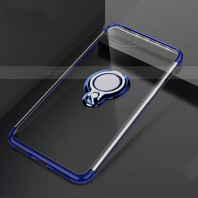 Custodia Silicone Trasparente Ultra Slim Cover Morbida con Magnetico Anello Supporto C02 per Oppo RX17 Neo