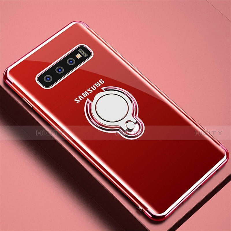 Custodia Silicone Trasparente Ultra Slim Cover Morbida con Magnetico Anello Supporto C02 per Samsung Galaxy S10 5G