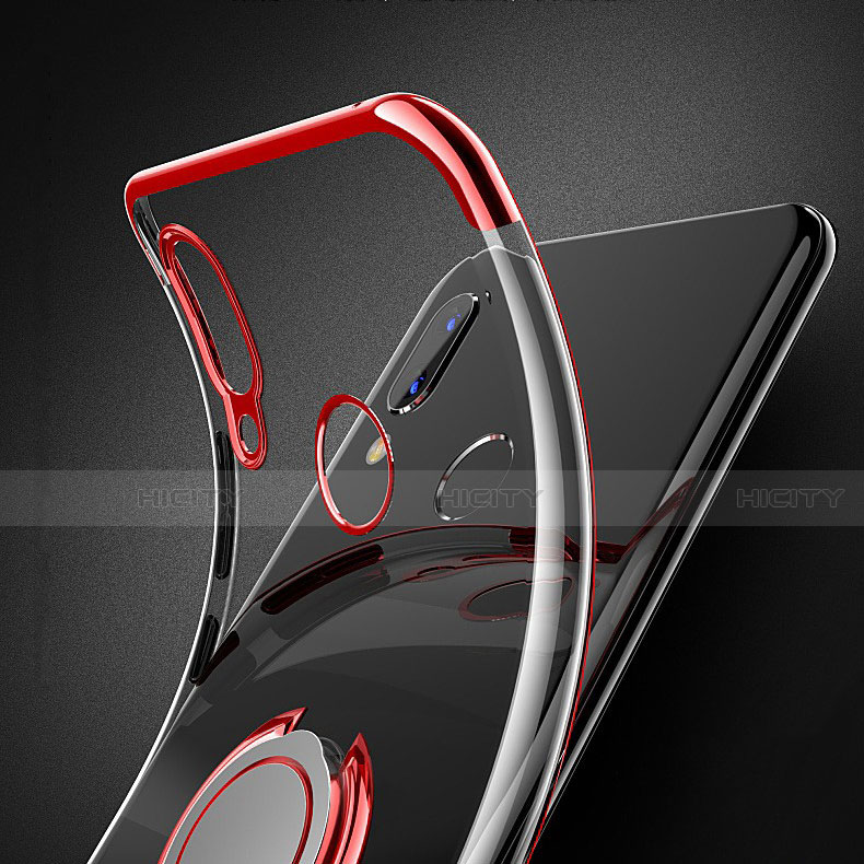 Custodia Silicone Trasparente Ultra Slim Cover Morbida con Magnetico Anello Supporto C02 per Samsung Galaxy S10