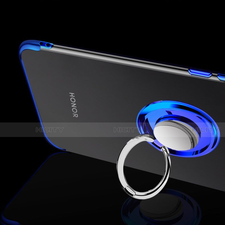 Custodia Silicone Trasparente Ultra Slim Cover Morbida con Magnetico Anello Supporto C03 per Huawei Honor V20