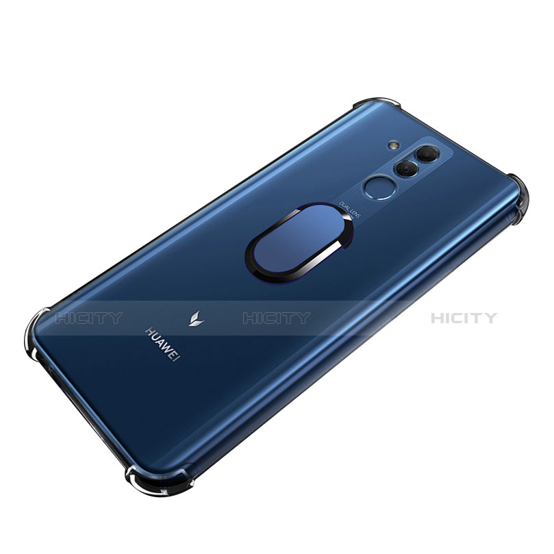 Custodia Silicone Trasparente Ultra Slim Cover Morbida con Magnetico Anello Supporto S01 per Huawei Maimang 7