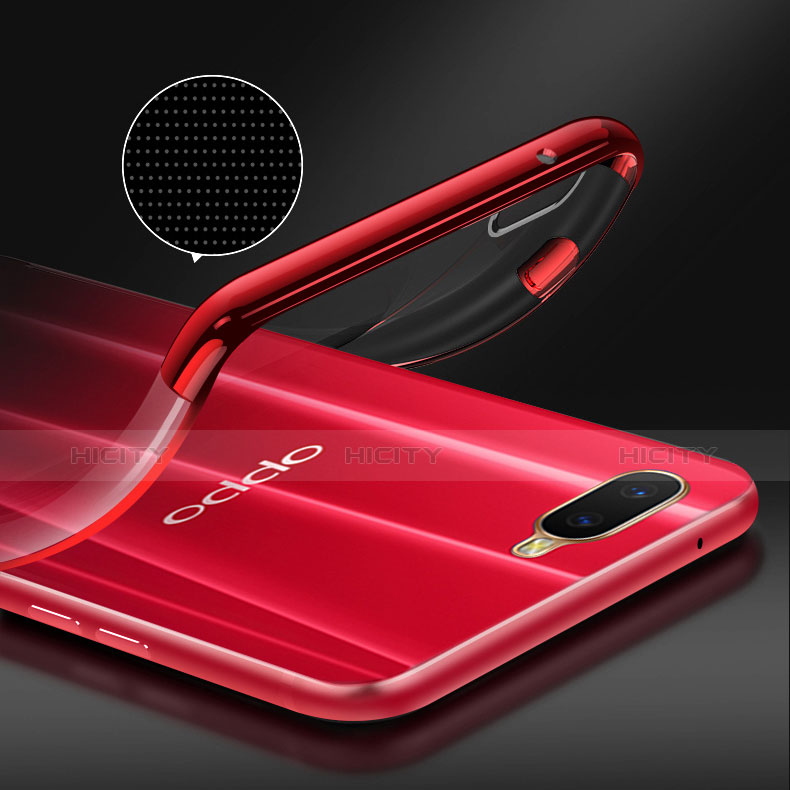 Custodia Silicone Trasparente Ultra Slim Cover Morbida con Magnetico Anello Supporto S01 per Oppo RX17 Neo