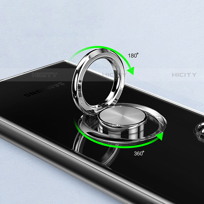 Custodia Silicone Trasparente Ultra Slim Cover Morbida con Magnetico Anello Supporto S05 per Samsung Galaxy S21 Ultra 5G