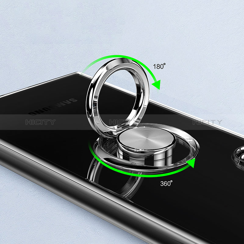 Custodia Silicone Trasparente Ultra Slim Cover Morbida con Magnetico Anello Supporto S05 per Samsung Galaxy S24 Ultra 5G