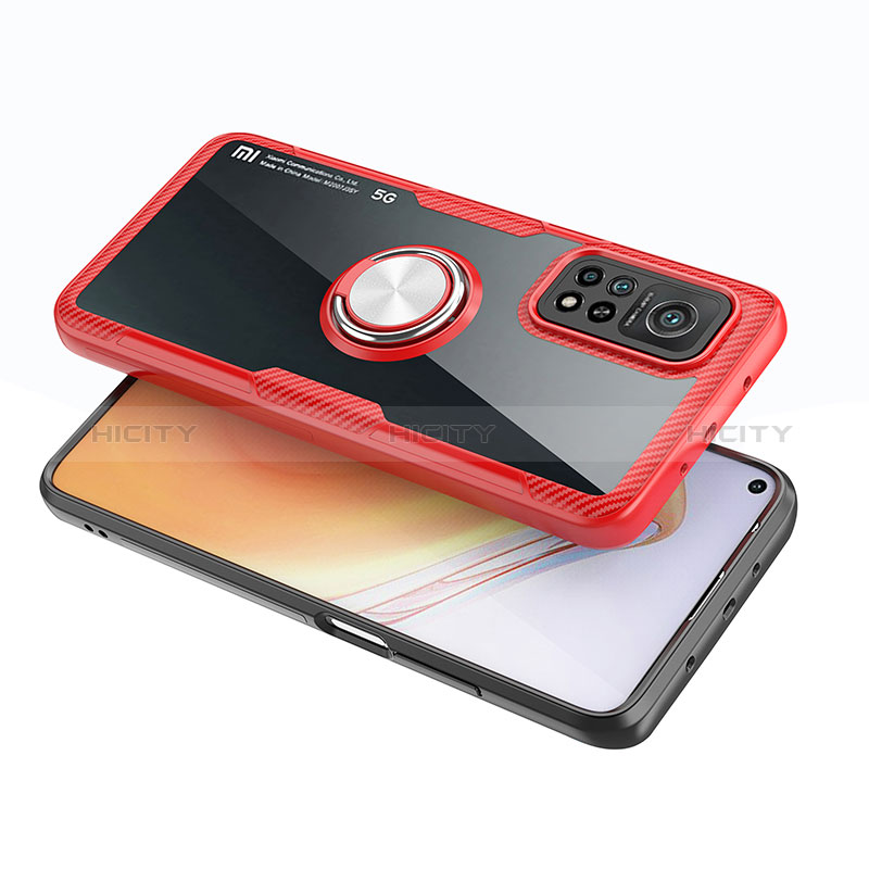 Custodia Silicone Trasparente Ultra Slim Cover Morbida con Magnetico Anello Supporto ZL1 per Xiaomi Mi 10T 5G