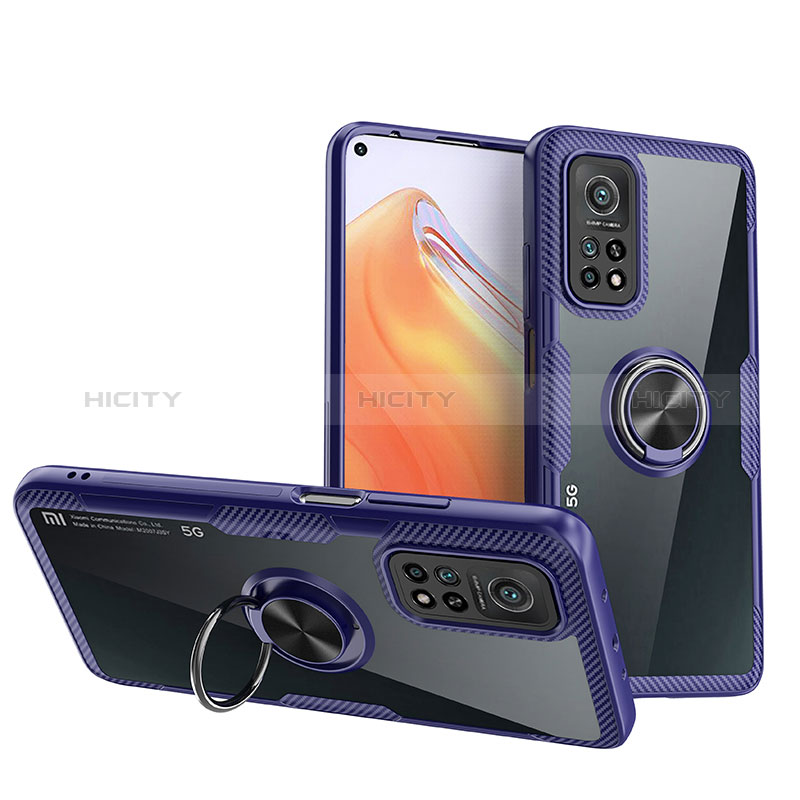 Custodia Silicone Trasparente Ultra Slim Cover Morbida con Magnetico Anello Supporto ZL1 per Xiaomi Mi 10T Pro 5G