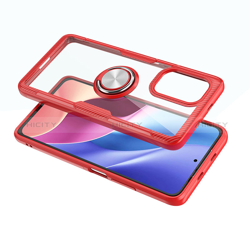 Custodia Silicone Trasparente Ultra Slim Cover Morbida con Magnetico Anello Supporto ZL1 per Xiaomi Redmi K40 Pro 5G