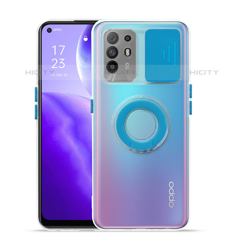 Custodia Silicone Trasparente Ultra Slim Cover Morbida con Supporto per Oppo Reno5 Z 5G