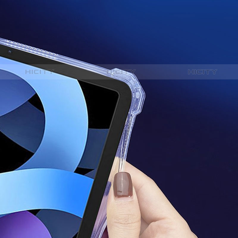 Custodia Silicone Trasparente Ultra Slim Cover Morbida con Supporto S01 per Apple iPad Air 4 10.9 (2020) Chiaro