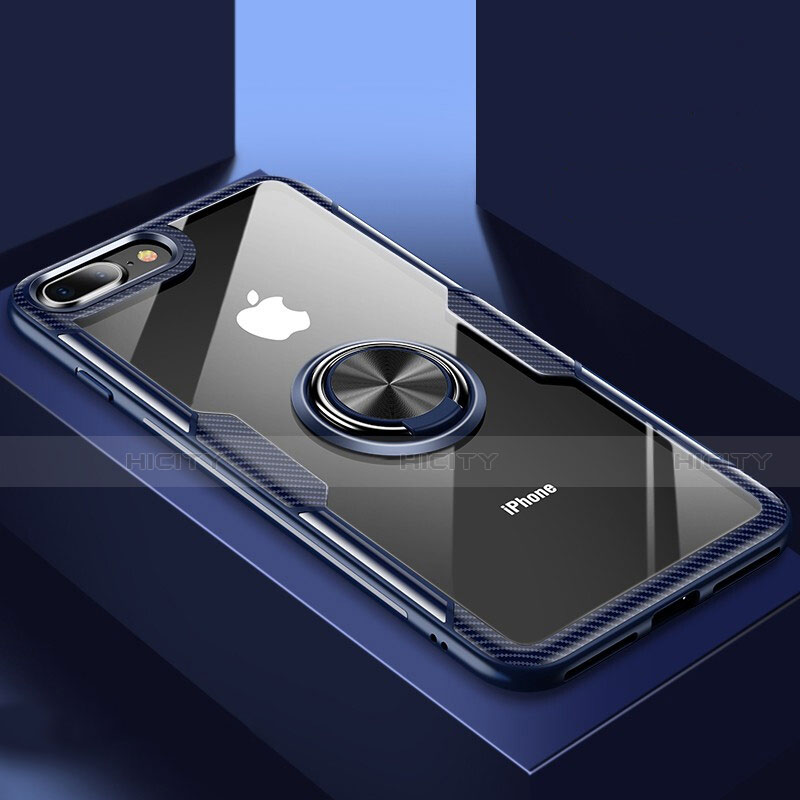 Custodia Silicone Trasparente Ultra Slim Cover Morbida con Supporto S01 per Apple iPhone 8 Plus