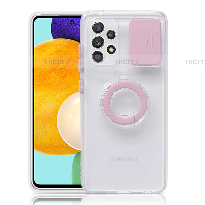 Custodia Silicone Trasparente Ultra Slim Cover Morbida con Supporto S01 per Samsung Galaxy A52 5G