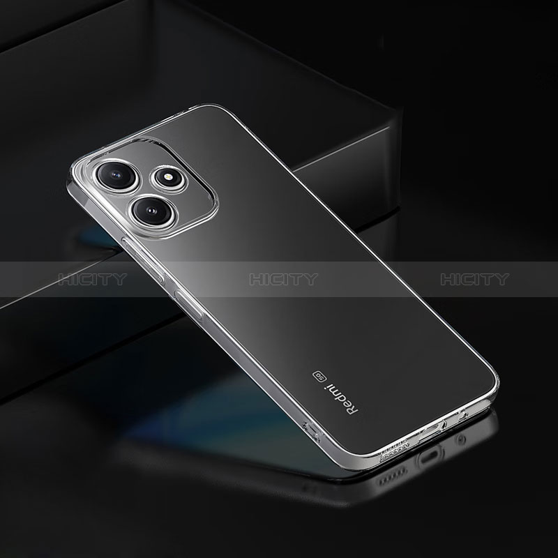 Custodia Silicone Trasparente Ultra Slim Morbida con Anello Supporto e Pellicola Protettiva per Xiaomi Poco M6 Pro 5G Rosso