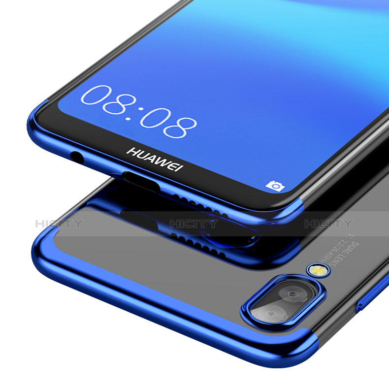 Custodia Silicone Trasparente Ultra Slim Morbida con Anello Supporto per Huawei Nova 3e Blu