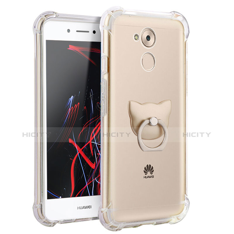 Custodia Silicone Trasparente Ultra Slim Morbida con Anello Supporto per Huawei Nova Smart Chiaro