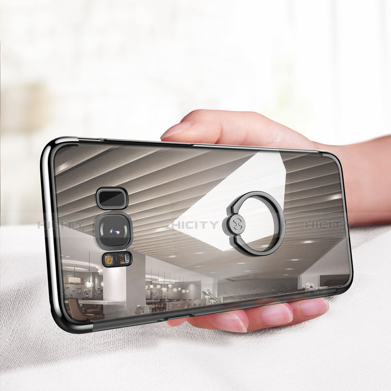 Custodia Silicone Trasparente Ultra Slim Morbida con Anello Supporto per Samsung Galaxy S8 Chiaro
