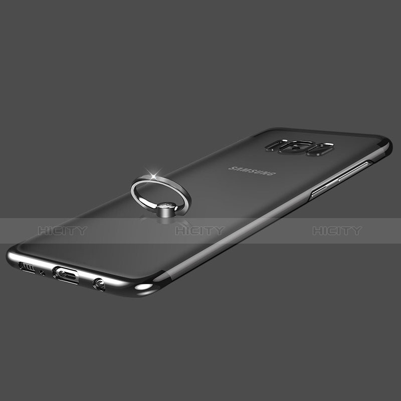 Custodia Silicone Trasparente Ultra Slim Morbida con Anello Supporto per Samsung Galaxy S8 Chiaro