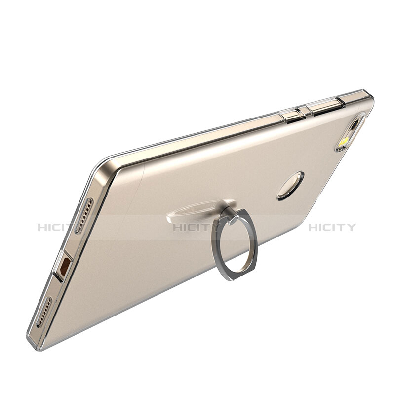 Custodia Silicone Trasparente Ultra Slim Morbida con Anello Supporto per Xiaomi Mi Max Chiaro