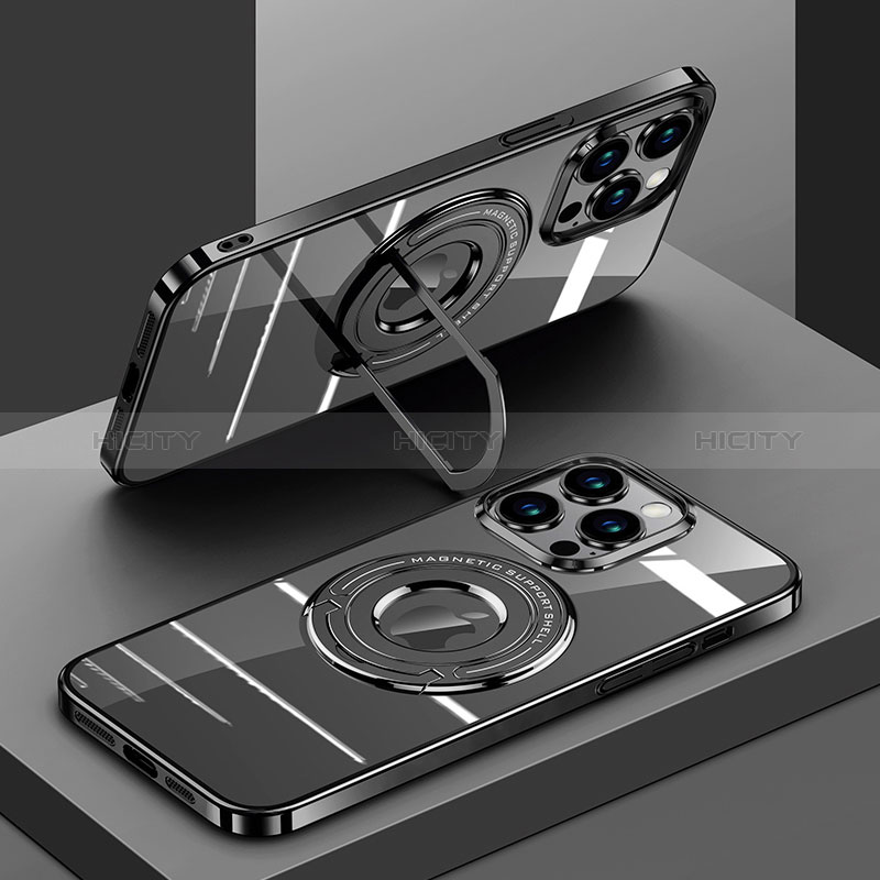 Custodia Silicone Trasparente Ultra Slim Morbida con Mag-Safe Magnetic AC1 per Apple iPhone 13 Pro Max Nero