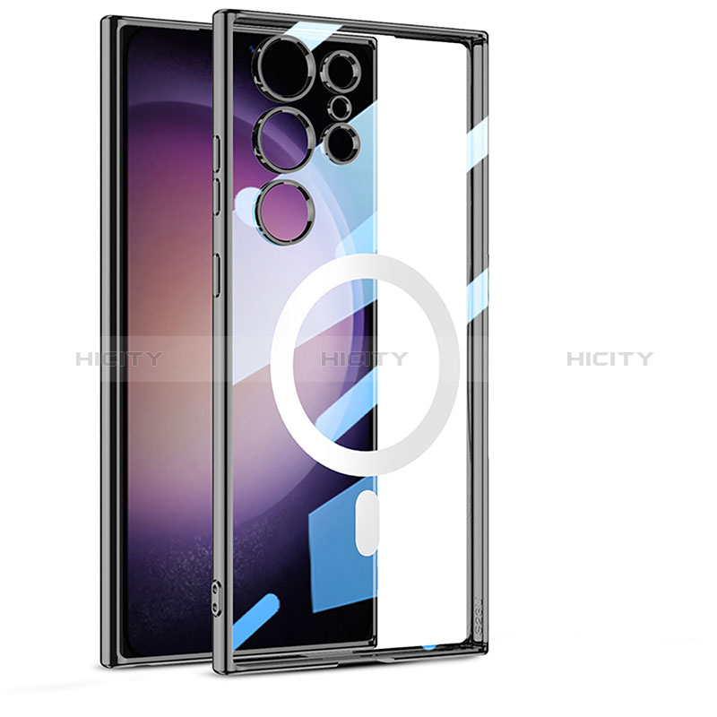 Custodia Silicone Trasparente Ultra Slim Morbida con Mag-Safe Magnetic AC1 per Samsung Galaxy S23 Ultra 5G Nero