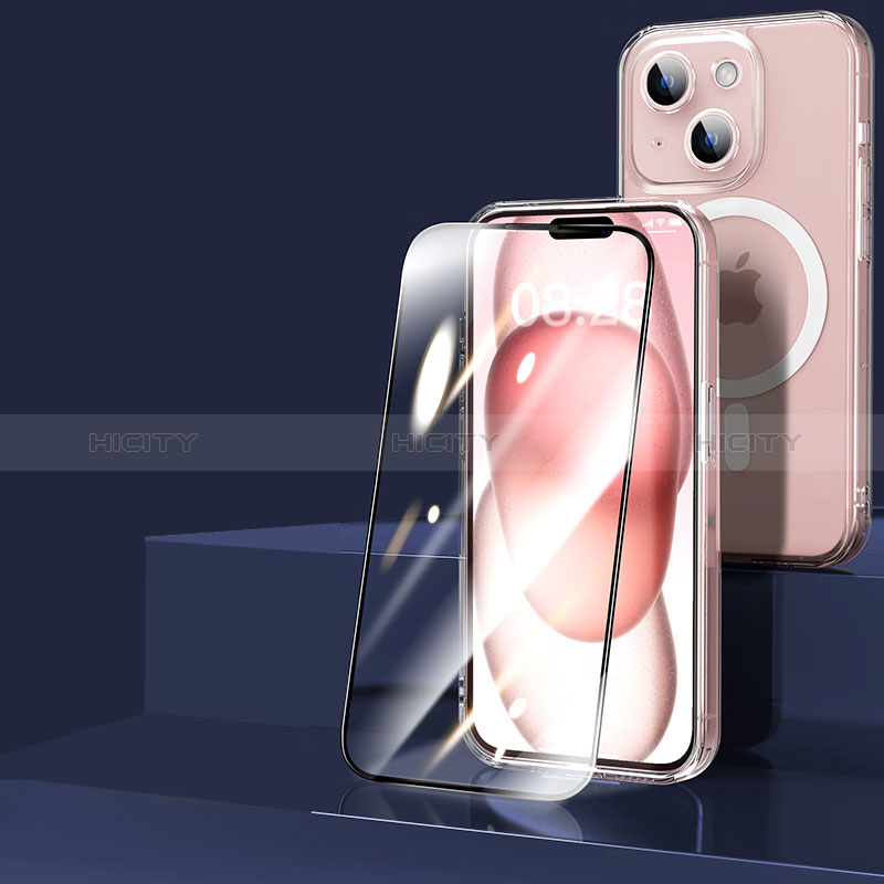Custodia Silicone Trasparente Ultra Slim Morbida con Mag-Safe Magnetic e Pellicola Protettiva per Apple iPhone 14 Plus Chiaro