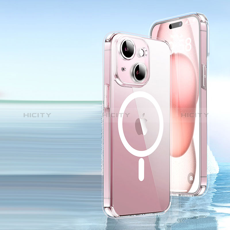 Custodia Silicone Trasparente Ultra Slim Morbida con Mag-Safe Magnetic e Pellicola Protettiva per Apple iPhone 14 Plus Chiaro