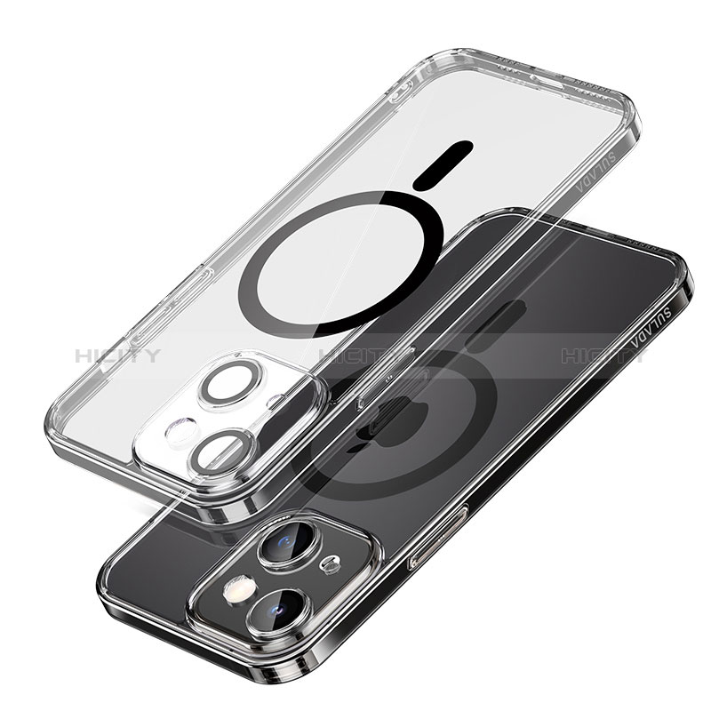 Custodia Silicone Trasparente Ultra Slim Morbida con Mag-Safe Magnetic LD1 per Apple iPhone 14 Plus Nero