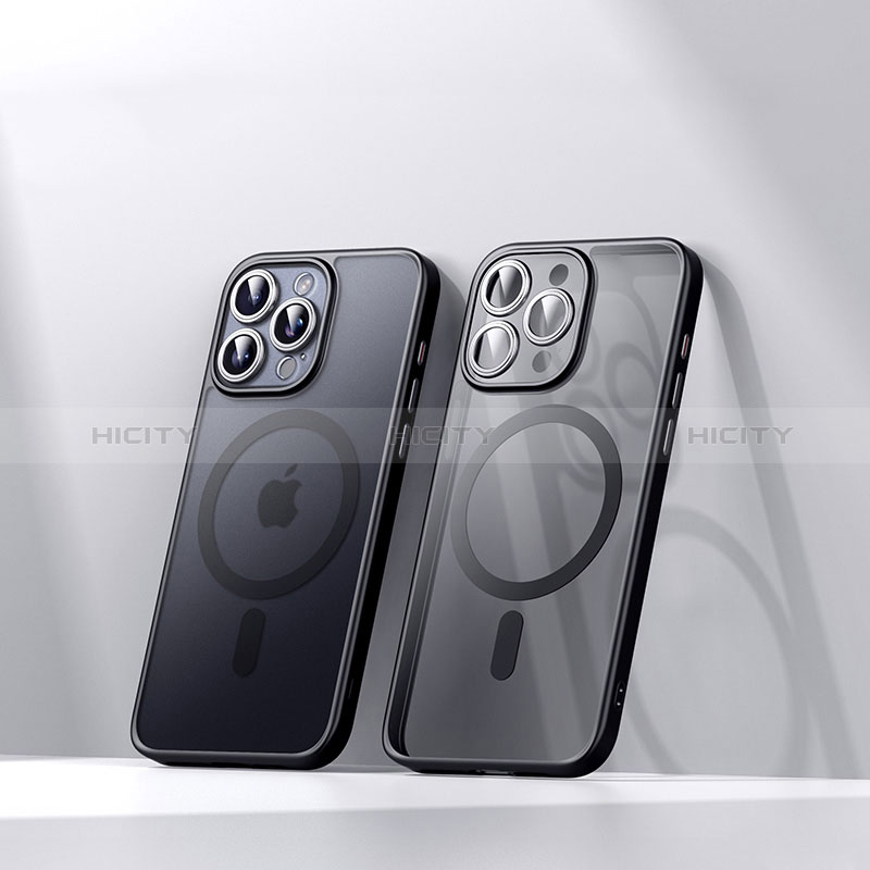 Custodia Silicone Trasparente Ultra Slim Morbida con Mag-Safe Magnetic LD4 per Apple iPhone 15 Pro Max Nero