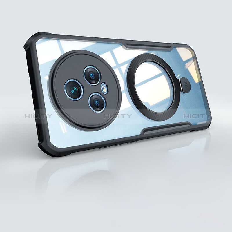 Custodia Silicone Trasparente Ultra Slim Morbida con Mag-Safe Magnetic P01 per Huawei Honor Magic5 5G Nero