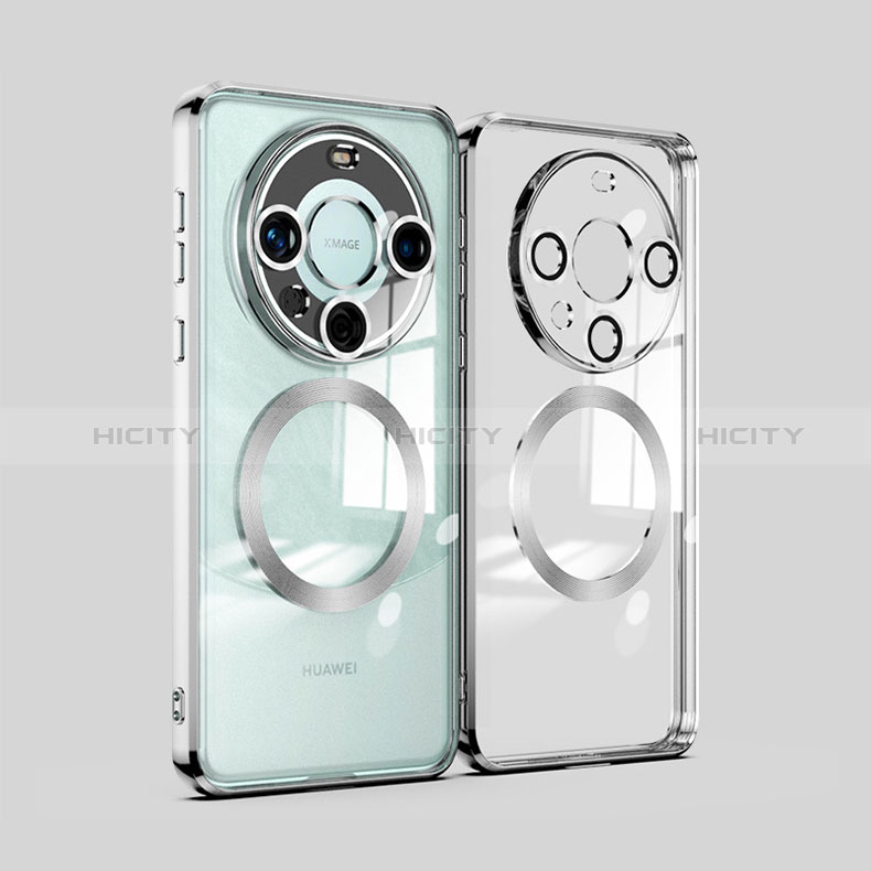 Custodia Silicone Trasparente Ultra Slim Morbida con Mag-Safe Magnetic P01 per Huawei Mate 60 Pro