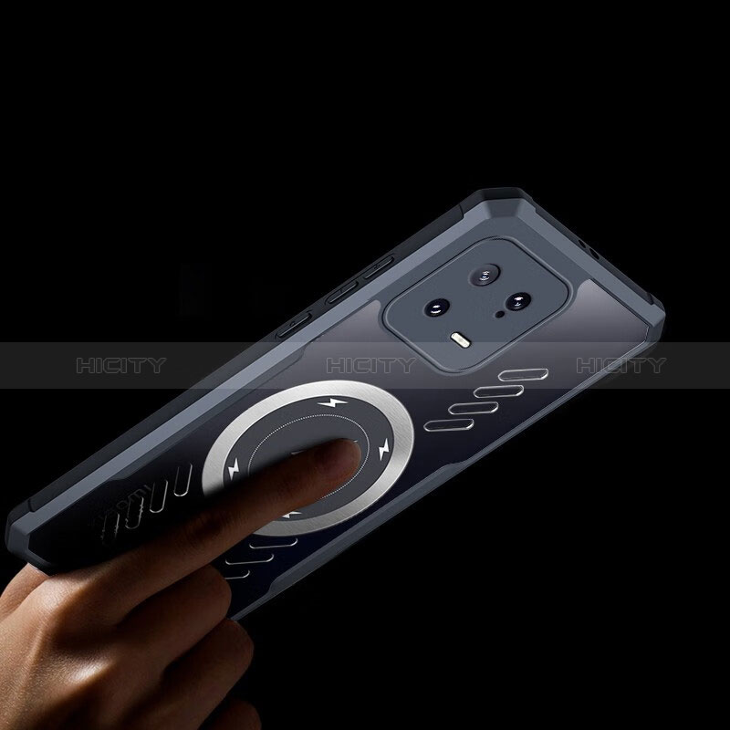 Custodia Silicone Trasparente Ultra Slim Morbida con Mag-Safe Magnetic P01 per Xiaomi Mi 13 Ultra 5G Nero