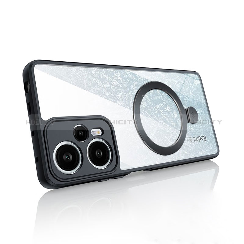 Custodia Silicone Trasparente Ultra Slim Morbida con Mag-Safe Magnetic P01 per Xiaomi Redmi Note 12 Turbo 5G Nero