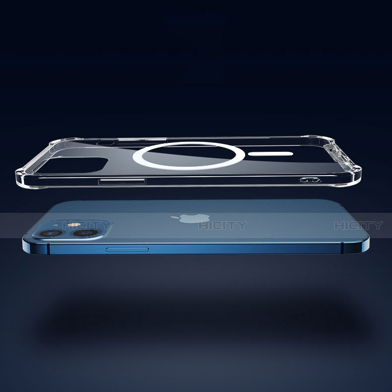 Custodia Silicone Trasparente Ultra Slim Morbida con Mag-Safe Magnetic per Apple iPhone 12 Chiaro
