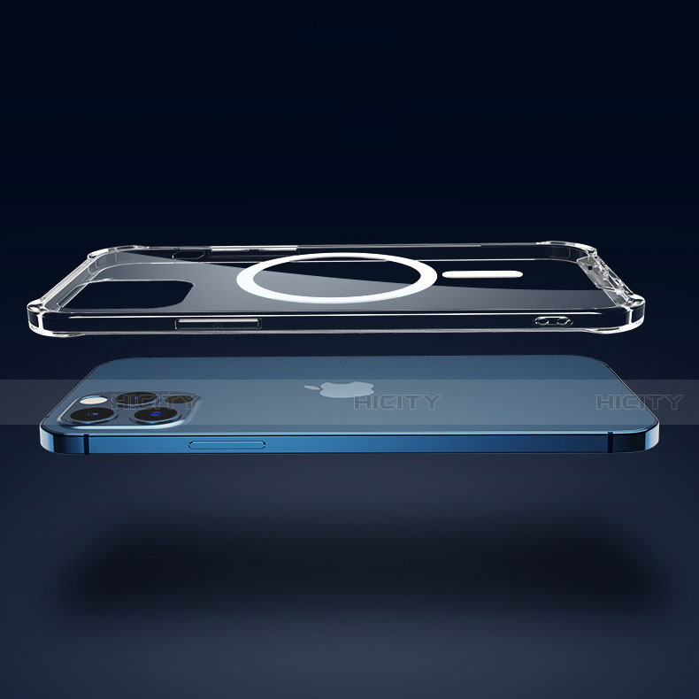 Custodia Silicone Trasparente Ultra Slim Morbida con Mag-Safe Magnetic per Apple iPhone 12 Pro Max Chiaro