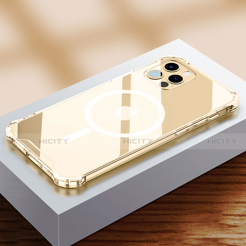 Custodia Silicone Trasparente Ultra Slim Morbida con Mag-Safe Magnetic per Apple iPhone 13 Pro Chiaro