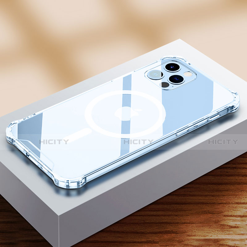 Custodia Silicone Trasparente Ultra Slim Morbida con Mag-Safe Magnetic per Apple iPhone 13 Pro Chiaro