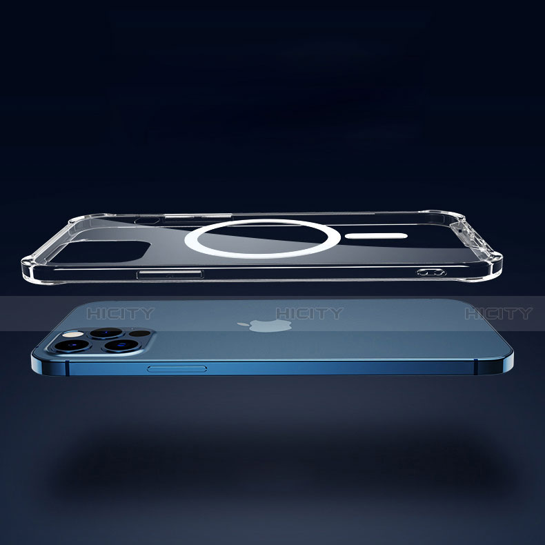 Custodia Silicone Trasparente Ultra Slim Morbida con Mag-Safe Magnetic per Apple iPhone 13 Pro Max Chiaro