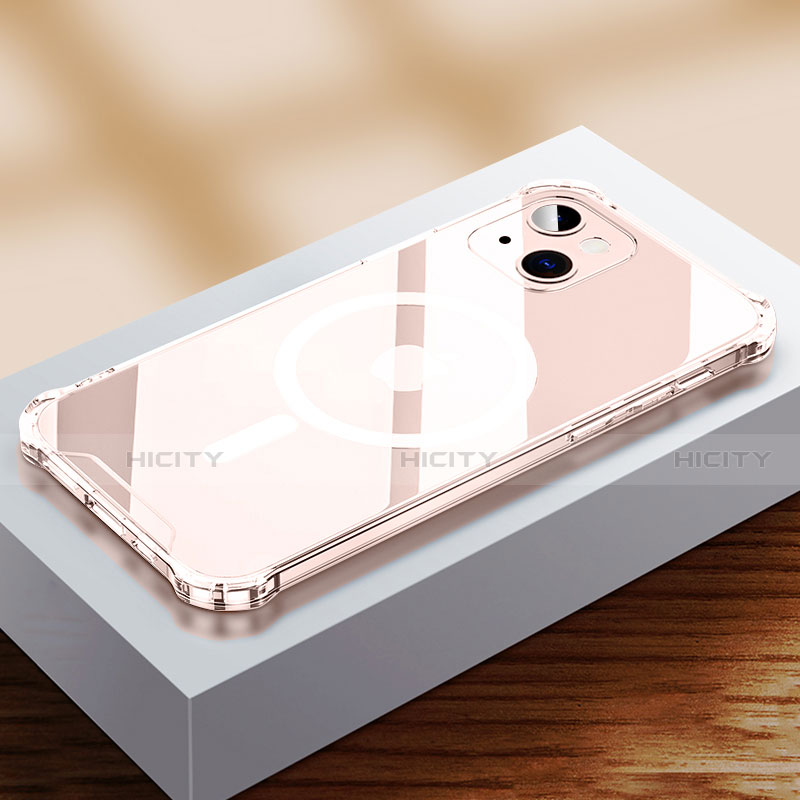 Custodia Silicone Trasparente Ultra Slim Morbida con Mag-Safe Magnetic per Apple iPhone 14 Plus Chiaro