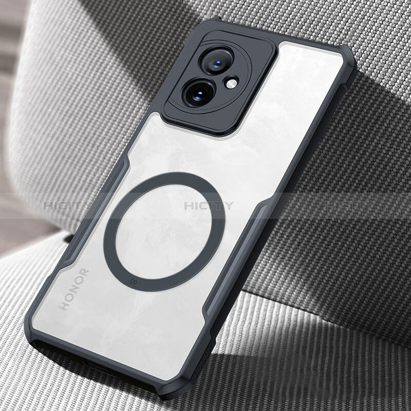 Custodia Silicone Trasparente Ultra Slim Morbida con Mag-Safe Magnetic per Huawei Honor 100 5G Nero
