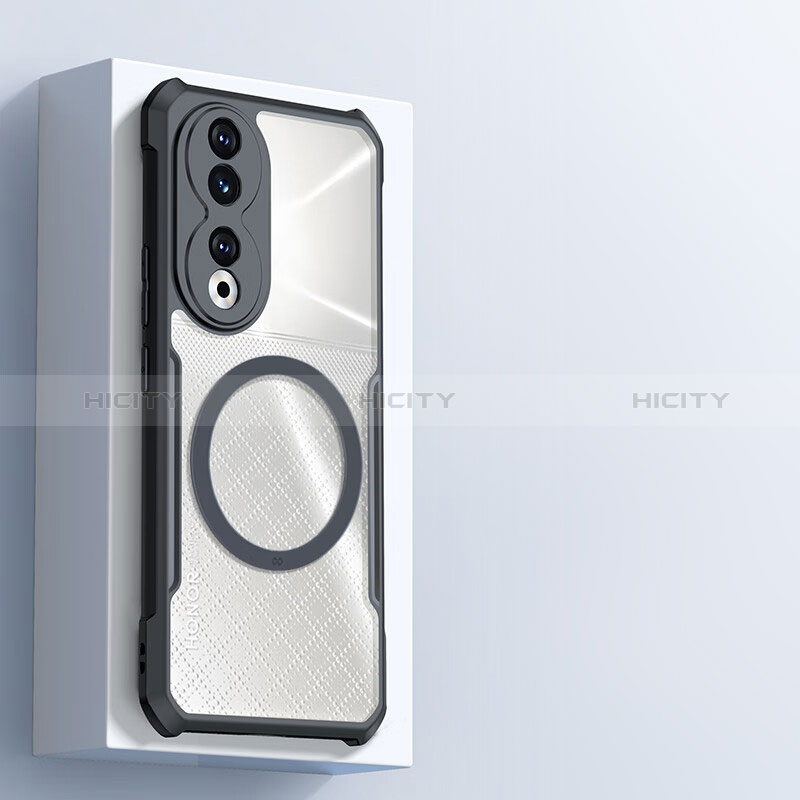 Custodia Silicone Trasparente Ultra Slim Morbida con Mag-Safe Magnetic per Huawei Honor 90 5G Nero