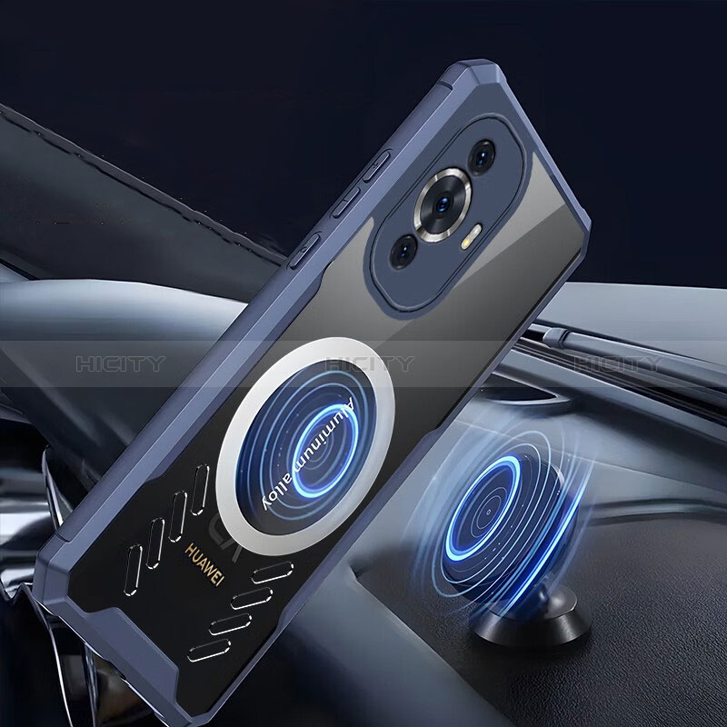 Custodia Silicone Trasparente Ultra Slim Morbida con Mag-Safe Magnetic per Huawei Nova 11 Pro Blu