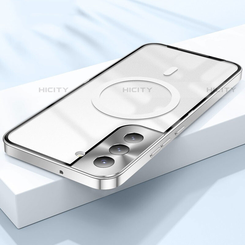Custodia Silicone Trasparente Ultra Slim Morbida con Mag-Safe Magnetic per Samsung Galaxy S21 FE 5G Argento