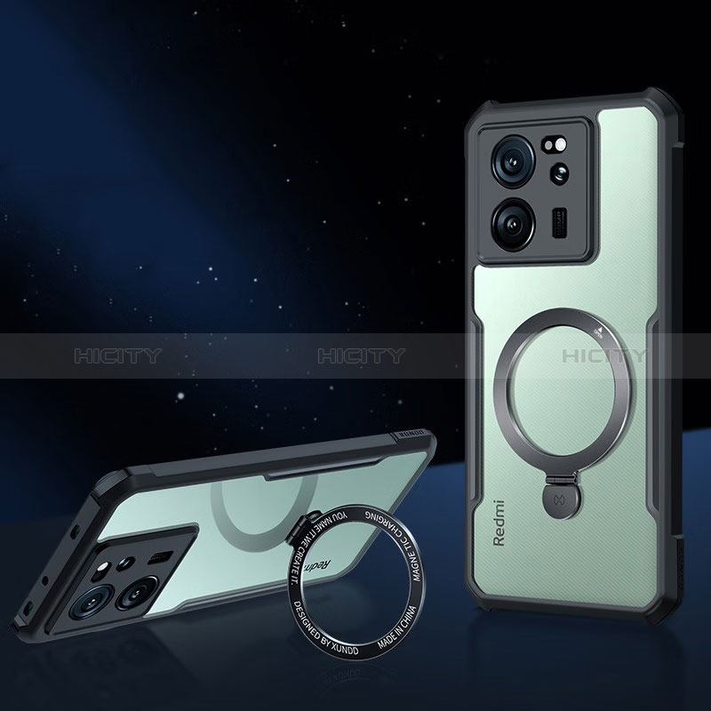 Custodia Silicone Trasparente Ultra Slim Morbida con Mag-Safe Magnetic per Xiaomi Mi 13T Pro 5G Nero
