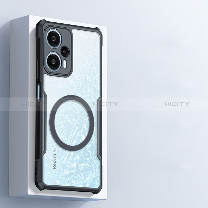 Custodia Silicone Trasparente Ultra Slim Morbida con Mag-Safe Magnetic per Xiaomi Redmi Note 12 Turbo 5G Nero
