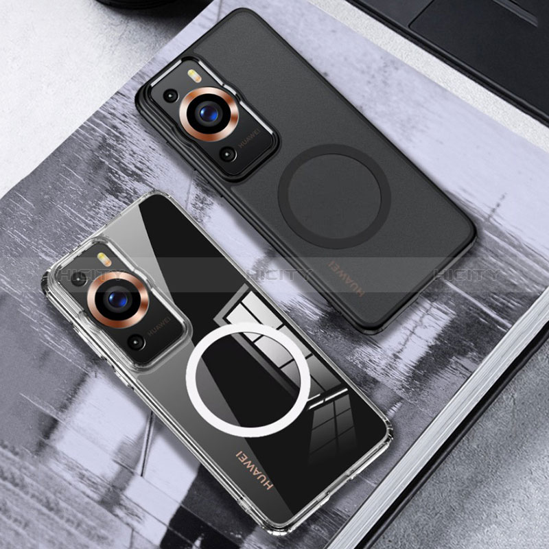 Custodia Silicone Trasparente Ultra Slim Morbida con Mag-Safe Magnetic QK1 per Huawei P60 Pro