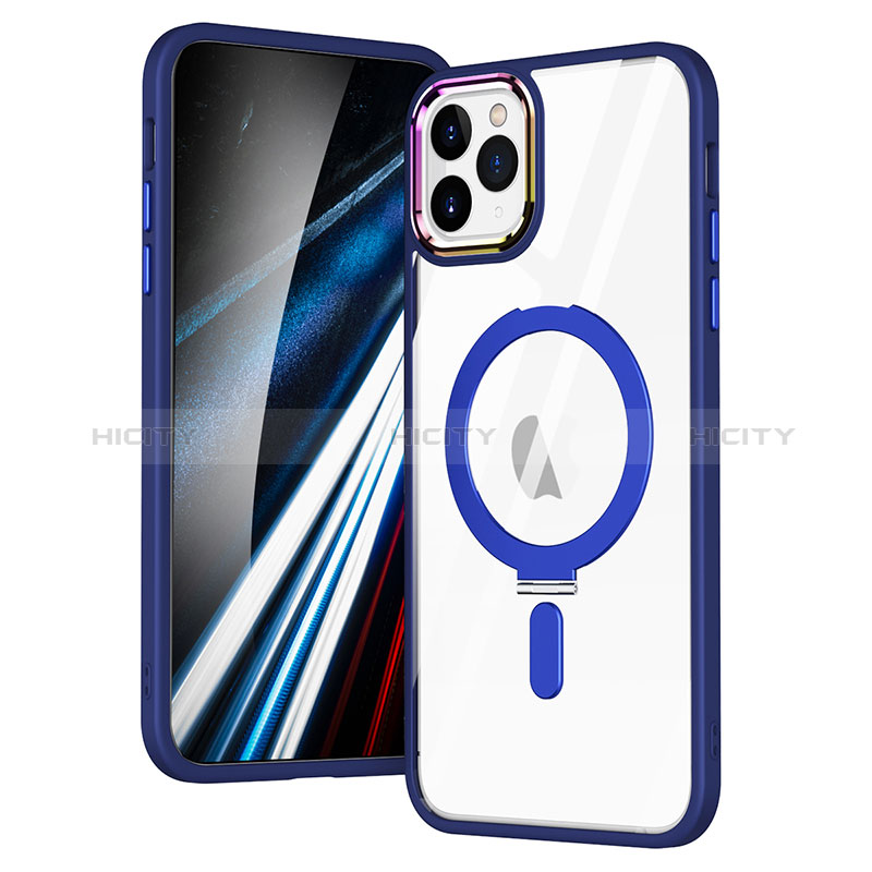 Custodia Silicone Trasparente Ultra Slim Morbida con Mag-Safe Magnetic SD1 per Apple iPhone 11 Pro Blu