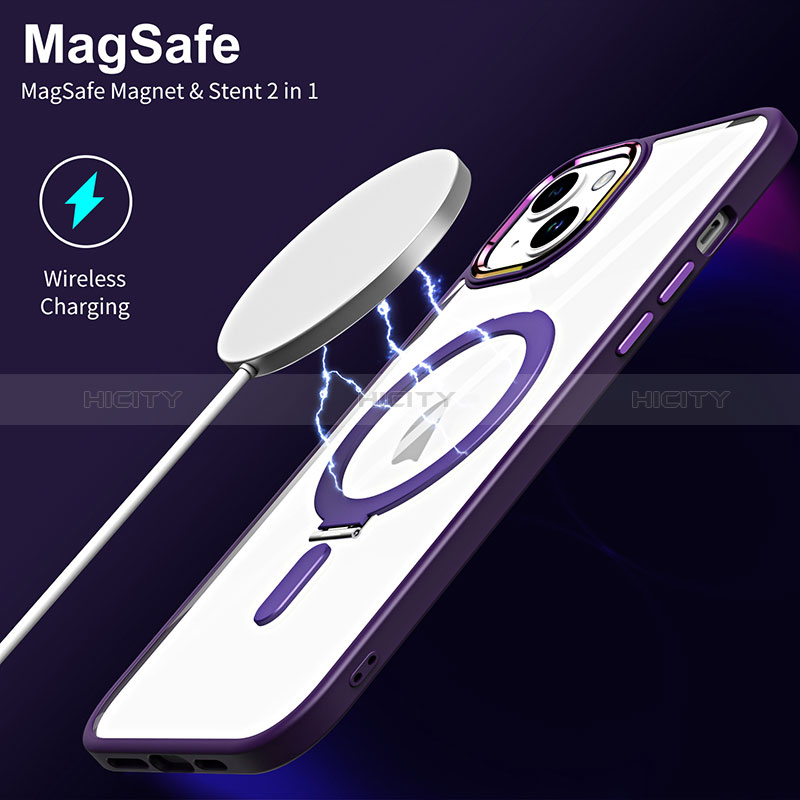 Custodia Silicone Trasparente Ultra Slim Morbida con Mag-Safe Magnetic SD1 per Apple iPhone 15 Plus