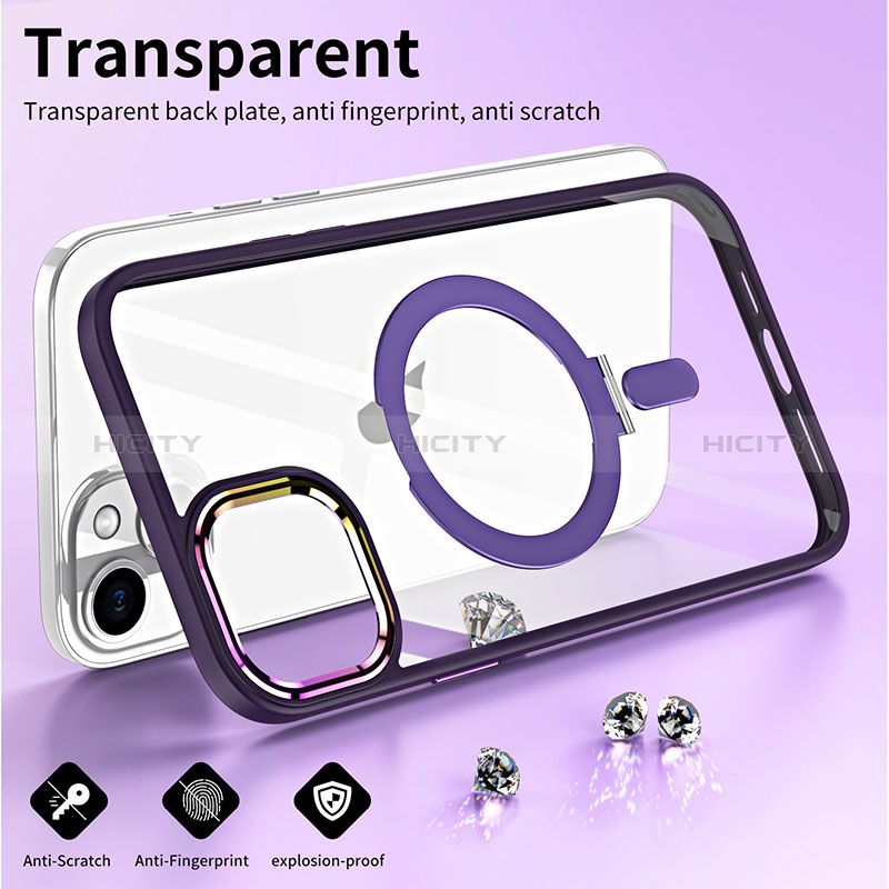 Custodia Silicone Trasparente Ultra Slim Morbida con Mag-Safe Magnetic SD1 per Apple iPhone 15 Plus
