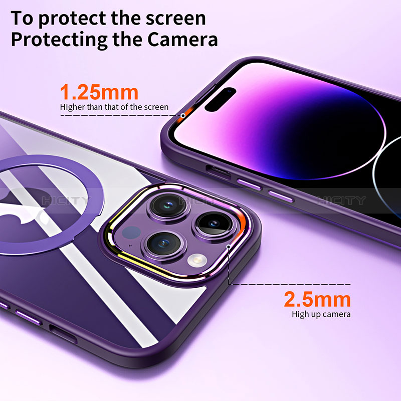 Custodia Silicone Trasparente Ultra Slim Morbida con Mag-Safe Magnetic SD1 per Apple iPhone 15 Pro Max