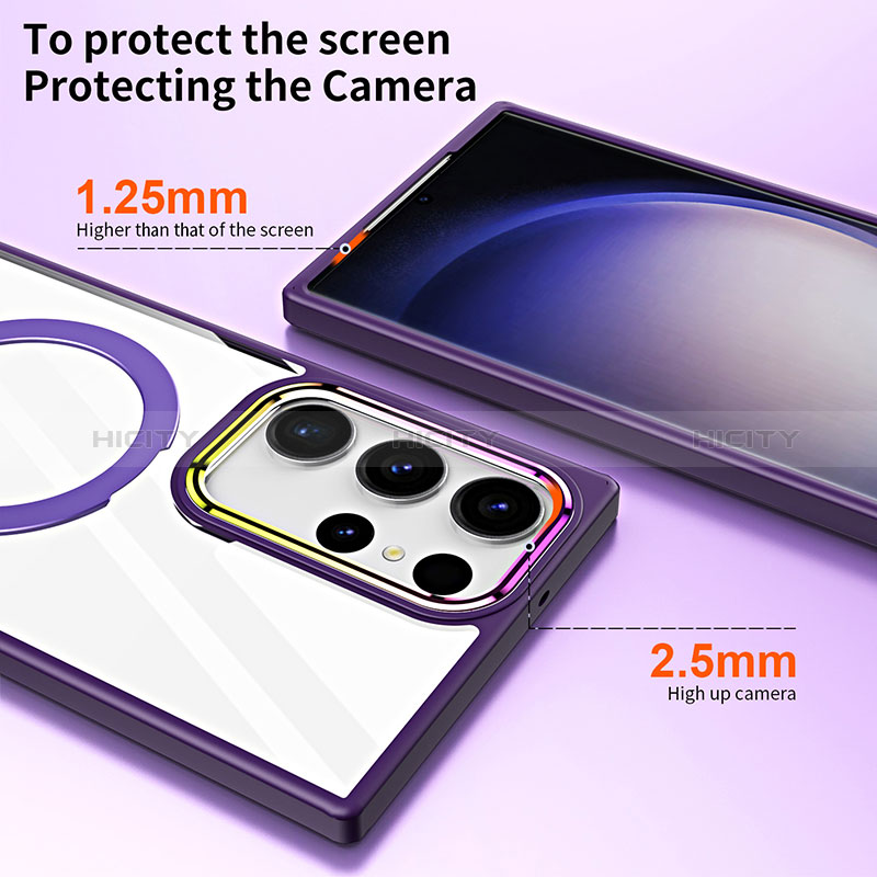 Custodia Silicone Trasparente Ultra Slim Morbida con Mag-Safe Magnetic SD1 per Samsung Galaxy S22 Ultra 5G