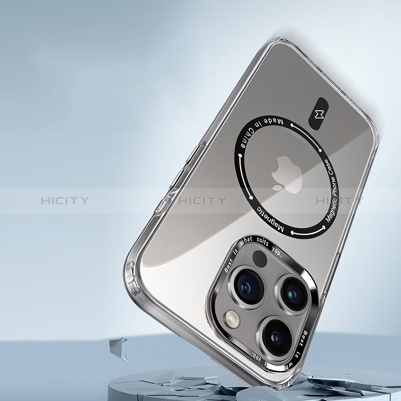 Custodia Silicone Trasparente Ultra Slim Morbida con Mag-Safe Magnetic TB1 per Apple iPhone 15 Pro